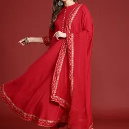 Anouk Women A-Line Kurta with Trousers & Dupatta image 5