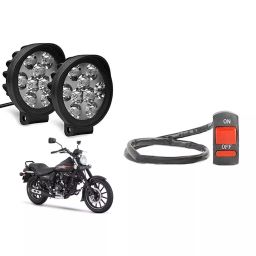 Cartronics 9 Round Cap LED Fog Light With On/Off Switch for Bajaj Avenger Street 220(Set of 2 Pcs)-8