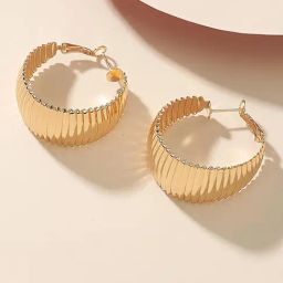 OOMPH Golden Tone Large Party Fashion Hoop Drop Earrings for Women-23