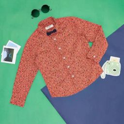 Pantaloons Junior Boys Orange Cotton Floral Print Full Sleeves Shirt-image-35