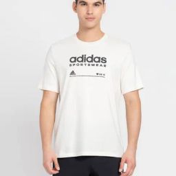 Adidas White Regular Fit Printed Sports T-Shirt-image-50