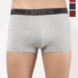 Sporto by Macho Men Pack Of 4 Combed Cotton Short Trunks-picture-5