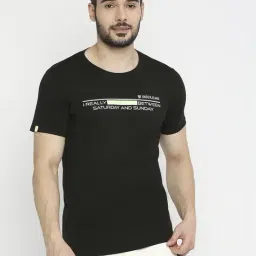 UnderJeans by Spykar Black Regular Fit Printed T-Shirt-image-61