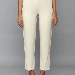 Allen Solly Cream Mid Rise Trousers-37