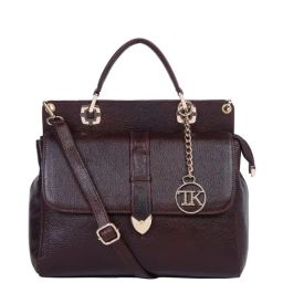 Teakwood Leathers Maroon Solid Medium Satchel Handbag-42