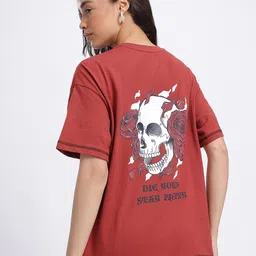 glitchez Comfort Essentials Floral Graphic Relaxed T-shirt-picture-41