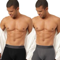 Freecultr Pot Black & Smoke Grey Comfort Fit Trunks - Pack of 2-picture-45
