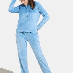 Zivame Blue Printed Top Pyjamas Set-image-58