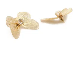 Stoln Gold Plated Artificial Stone Studded Butterfly Shape Studs image 3