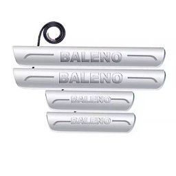 Auto Pearl Car Door Foot Step Led Sill/Scuff Plates Mirror Finish Silver Compatible For Maruti Suzuki Baleno 2022, LEDSillPLATE_Sil_Baleno2022 (Set of 4)-image-100