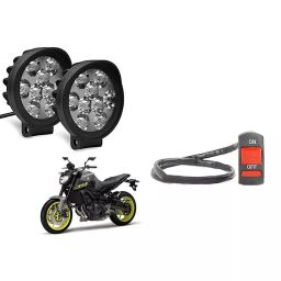 Cartronics 9 Round Cap LED Fog Light With On/Off Switch for Yamaha MT 09 (Set of 2 Pcs)-23