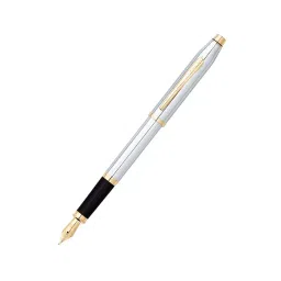 Cross CENTURY II Gold Plated Medalist Polished Chrome Fountain Pen (Blue,Gold and Black), 3309-MF-image-2