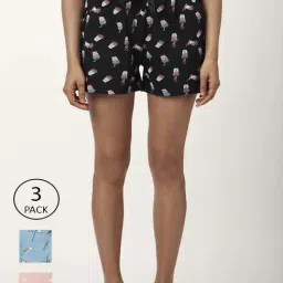 Dreamz by Pantaloons Black Blue Cotton Printed Shorts-picture-0