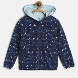 MINIKLUB Kids Navy Printed Full Sleeves Jacket-image-101