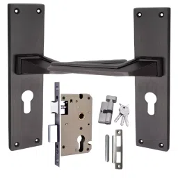 Atom MH-O54-CY-BLK-OSK 203.2 mm (8 Inch) Black Matt Finish Mortise Door Handle Set with Cylindrical Lock Body-10