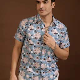 TANDUL Men Smart Fit Geometric Printed Spread Collar Casual Shirt-picture-43