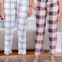 Kryptic Peach & Pink Cotton Relaxed Fit Printed Lounge Pants - Pack of 2-image-25