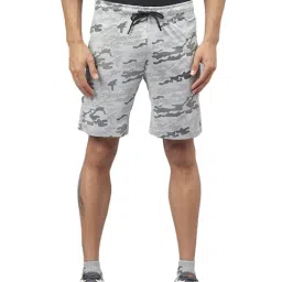 AlCIS Light Grey Anti-Static Printed Slim Fit Training Shorts-image-101