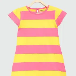 Campana Kids Yellow & Pink Striped Dress-image-72