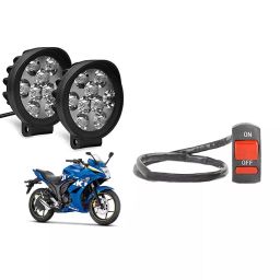 Cartronics 9 Round Cap LED Fog Light With On/Off Switch for Suzuki Gixxer 250 (Set of 2 Pcs)-11