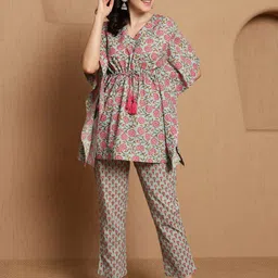 Sangria Printed Pure Cotton Top & Trouser Co-Ord Set-picture-8