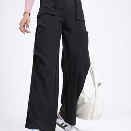 glitchez Women Elevated Basics Pleated Wide Leg Trousers-image-15