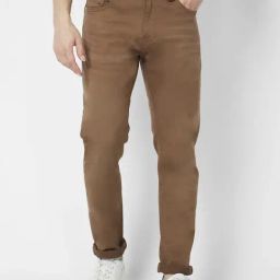 Spykar Coffee Brown Cotton Slim Fit Jeans-image-44