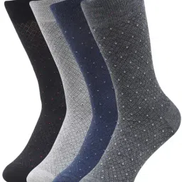 BALENZIA Multicolor Self Design Crew/Calf Length Socks - Pack of 4-picture-36
