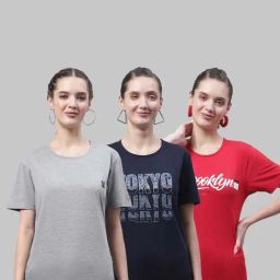 Vimal Jonney Grey & Navy Cotton Printed Sports T-Shirt - Pack Of 3-picture-32