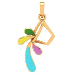 P.C. Chandra Jewellers 18k Yellow Gold Multiple Stone-studded Unique Design Pendant-image-11