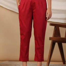 Juniper Maroon Solid Lycra Women Drawstring Pants With Single Side Pocket-image-7
