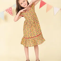 Fabindia Floral Print Fit & Flare Dress-image-86