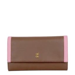 Baggit Brown Solid Tri-Fold Wallet for Women-image-72