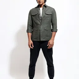 VIVEK KARUNAKARAN Men Open Front Jacket-10