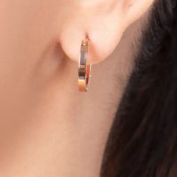 Roberto Cavalli Rose Gold RC Love Hoop Earrings-image-51