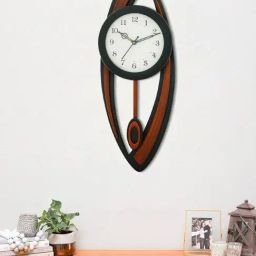 CHRONIKLE Elegant Vertical Black & Brown Wood Wall Clock-31