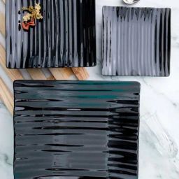 Servewell Swiss Black Melamine 3 Serving Platters-0