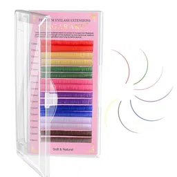 NAGARAKU 8 Colors Rainbow False Eyelash Extensions - Curl C 11/0.07-6