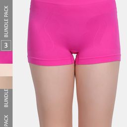 Amour Secret Women Pack Of 3 Mid Rise Seamless Boy Shorts P071_Dpnk_Nud_Skn-image-85