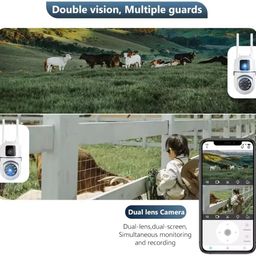 securinnov Smart Home Dual Lens/Dual Screen 4+4 MP WiFi Mini Fox Indoor Camera with 1440 Px Full Color Night Vision, Two Way Audio, PTZ Control, Siren, 360° View, Motion Detectio (Dual Lens Mini ptz) image 4