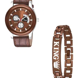 CSAMON Men Patterned Dial & Straps Analogue Watch B9050 BROAeviyo Slilm L K Bracelet-12
