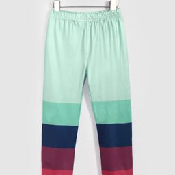 Kookie Kids Full Length Leggings Stripe Print - Sea Green Blue-image-18