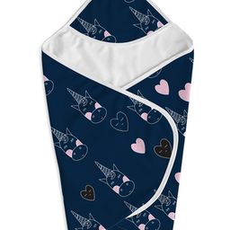 Right Gifting Digital Printed Hooded Wrapper Baby Blanket - Dark Blue-image-91