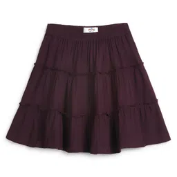 Chuppan Chupai Solid Tiered Skirt - Purple-picture-38