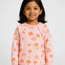 Somersault  Full Sleeves Mushroom & Snail Printed Sweatshirt - Pink-picture-23