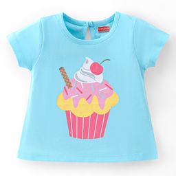 Babyhug Cotton Knit Half Sleeves Ice Cream Print T-Shirt - Light Blue-image-48
