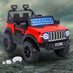Battery Operated Ride On Jeep With Music Light & Remote - Red-14