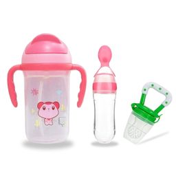 Chinmay Kids Soft Straw Feeding Sipper Anti Spill for Kids With Fruit Feeder And Soother - Made of Food-Grade Material, 100% free of BPA  (Pink-Pink-Green)-image-75