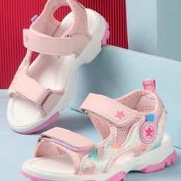 Cute Walk by Babyhug Velcro Closure Sandals with Foil Print - Pink-image-77