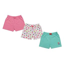Clothe Funn Pack Of 3 Polka Dots & Food Items Printed Shorts - White Pink & Mint-image-25